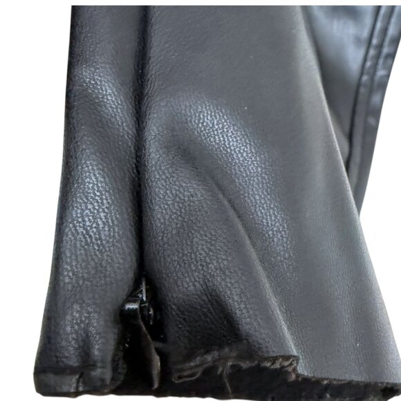 ZARA Faux Leather Black Pants XXL Womens Slim Ankle Modern Moto  NWT - Picture 11 of 12